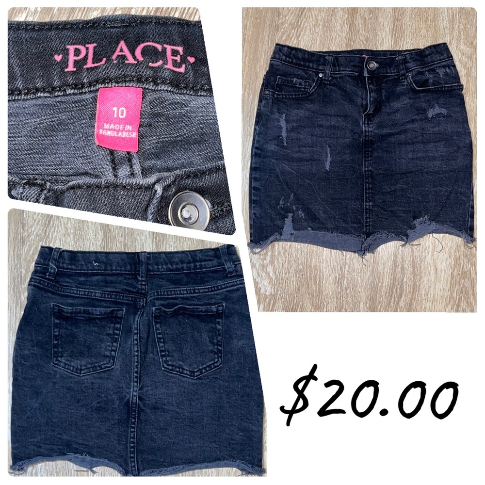Black Denim Skirt